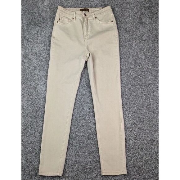 Judy Blue Jeans Womens 9/29 Khaki Tan Hi Rise Skinny Garment Dyed 88845 - Picture 1 of 14